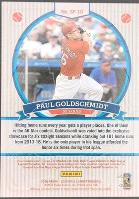 PAUL GOLDSCHMIDT 2019 Panini Leather & Lumber Slugfest HOLO GOLD #6/10 Cardinals