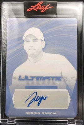 SERGIO GARCIA 2021 Leaf Ultimate Sports AUTO PRINTING PLATE SP #1/1 PGA LIV Golf