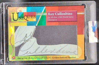 ROY CULLENBINE 2025 Historic Uniques World Series CUT AUTO #1/1 Yankees Dodgers