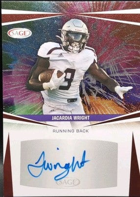 JACARDIA WRIGHT 2025 SAGE High Series Red RC AUTO Seahawks Kansas Missouri State