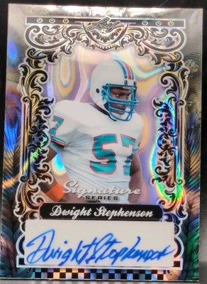 DWIGHT STEPHENSON 2025 Leaf Signature Series AUTO Silver Lava SP 1/1 of Dolphins