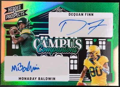 Monaray BALDWIN Dequan FINN 2024 Leaf Heroes & Prospects DUAL RC AUTO #/5 Baylor