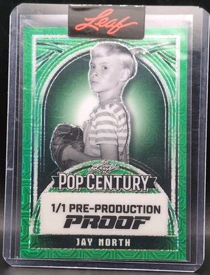 JAY NORTH 2024 Leaf Pop Century PROOF Green Mojo SP #1/1 Dennis the Menace Maya
