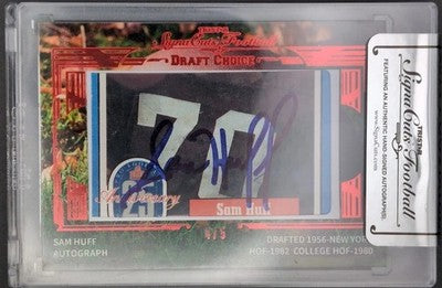 SAM HUFF 2014 TriStar SignaCuts Draft Choice 1988 Swell AUTO Red SP /5 NY Giants