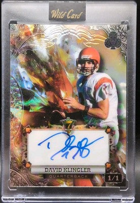 DAVID KLINGLER 2024 Wild Card 7 Studs Chalk AUTO Gold Clubs #1/1 Bengals Raiders