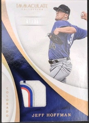 JEFF HOFFMAN 2017 Panini Immaculate Jersey LAUNDRY TAG PATCH /10 Rockies ð¤