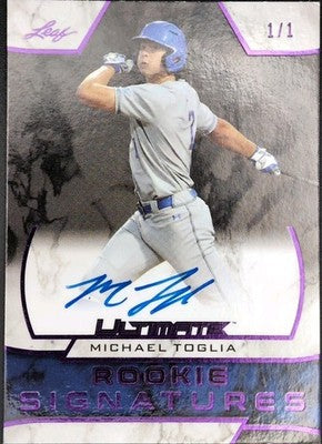 MICHAEL TOGLIA 2019 Leaf Ultimate Rookie Signatures RC AUTO Purple #1/1 Rockies