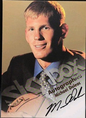 MICHAEL DOLEAC 1998-99 SkyBox Premium Autographics Black Ink RC AUTO Magic Heat