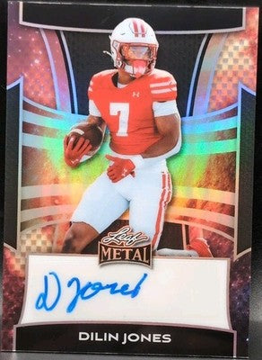 DILIN JONES 2025 Leaf Metal RC AUTO Galaxy Prismatic SP 1/1 of Wisconsin Badgers