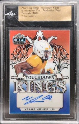 VELUS JONES JR 2022 Leaf Metal RC AUTO PROOF RWB SP 1/1 Bears Seahawks Tennessee