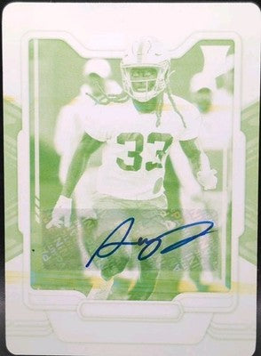 AARON ROBINSON 2021 Panini Playbook RC AUTO PRINTING PLATE SP #1/1 of Giants UCF