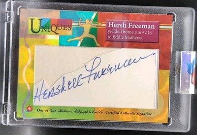HERSH FREEMAN 2025 Historic Uniques CUT AUTO 1/1 Red Sox Reds Cubs Eddie Mathews