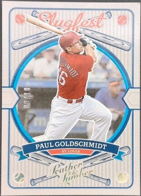 PAUL GOLDSCHMIDT 2019 Panini Leather & Lumber Slugfest HOLO GOLD #6/10 Cardinals