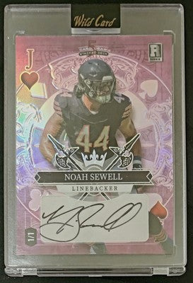 NOAH SEWELL 2023 Wild 5 Card Draw Stacked Deck AUTO Pink Jack #1/1 Bears Oregon