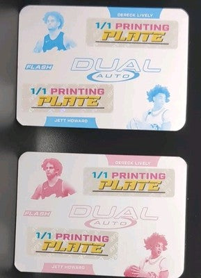 Dereck LIVELY II Jett HOWARD 2023-24 Leaf Flash Whatnot PRINTING PLATE SET #1/1