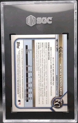 WILMIN CANDELARIO 2022 Bowman Chrome AUTO Green SP #/99 Royals SGC Graded 9.5/10