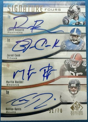 Jared COOK Dante ROSARIO Kellen DAVIS RUCKER 2009 SP Signature QUAD RC AUTO #/70