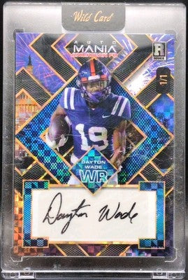 DAYTON WADE 2024 Wild Card Mania American FB AUTO FIREWORKS #1/1 Ravens Ole Miss