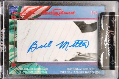 BILL MILLER 2013 TRISTAR SignaCuts Bronx Edition CUT AUTO RED SP #5/5 NY Yankees