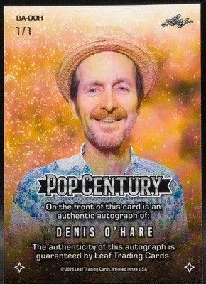 DENIS O'HARE 2025 Leaf Pop Century AUTO White Prismatic SP 1/1 of True Blood AHS