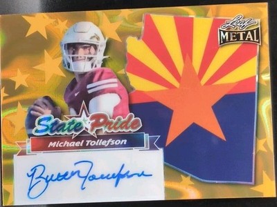 MICHAEL TOLLEFSON 2025 Leaf Metal Arizona State Pride AUTO Gold Lava #1/1 Butter