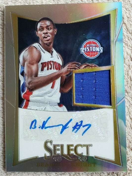 BRANDON KNIGHT 2012-13 Panini Select Silver Prizm Dual AUTO Jersey #/99 Pistons