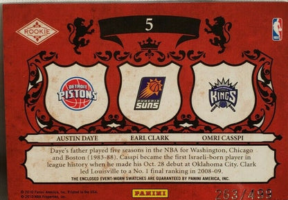 Austin DAYE Earl CLARK Omri CASSPI 2009-10 Panini Crown Royale Triple RC Jersey