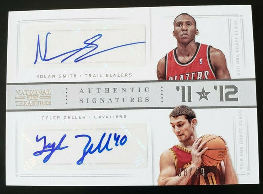 Nolan SMITH Tyler ZELLER 2012-13 Panini National Treasures DUAL AUTO SILVER #/49