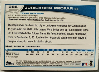 JURICKSON PROFAR 2013 Topps Series 1 Green Shimmer Sparkle Texas Rangers Padres