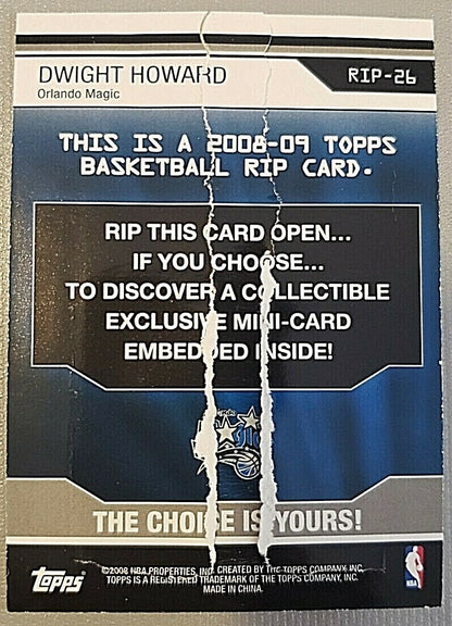 DWIGHT HOWARD 2008-09 Topps NBA Rip Card SP /99 Magic Lakers 76ers Sixers Ripped