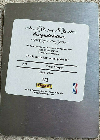 CALVIN MURPHY 2009-10 Panini Hall of Fame Monikers PRINTING PLATE #1/1 Rockets