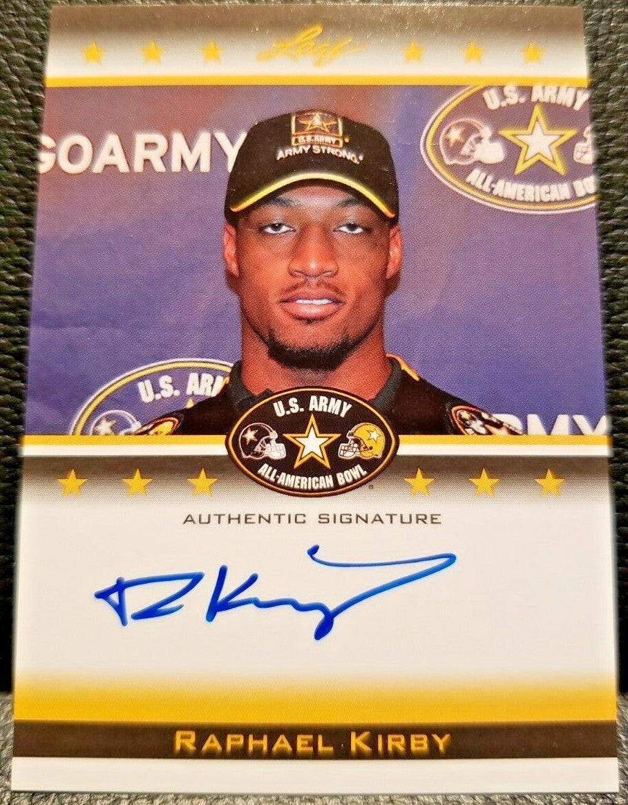 RAPHAEL KIRBY 2012 Leaf Army All-American Bowl Blue Ink AUTO #/125 Lions Jaguars
