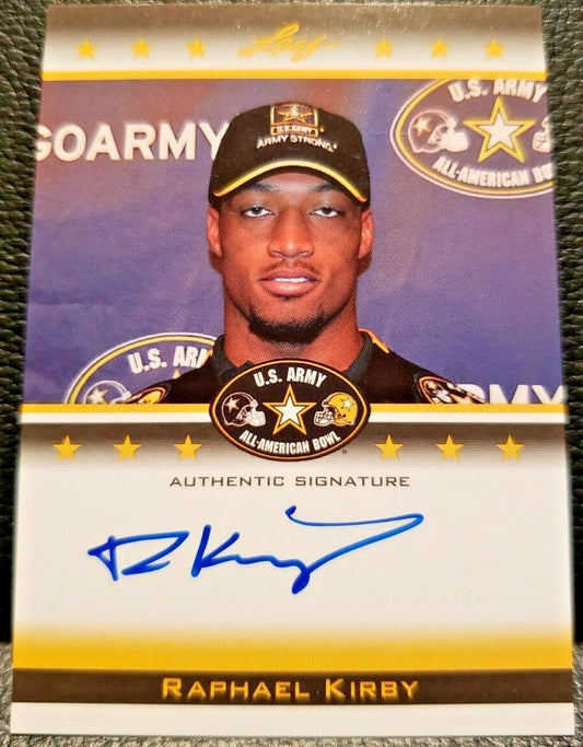 RAPHAEL KIRBY 2012 Leaf Army All-American Bowl Blue Ink AUTO #/125 Lions Jaguars