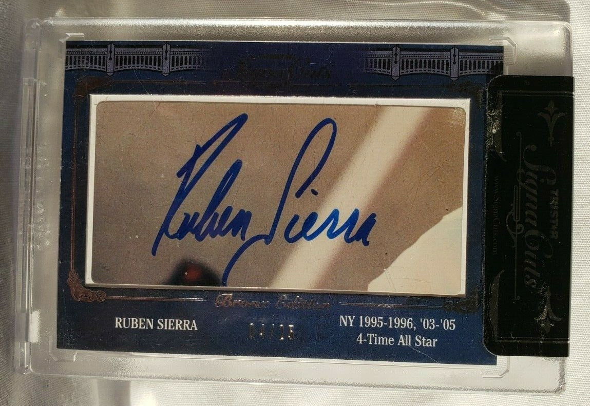 RUBEN SIERRA 2011 TriStar Signa Cuts Bronx Edition AUTO Silver SP #04/25 Yankees