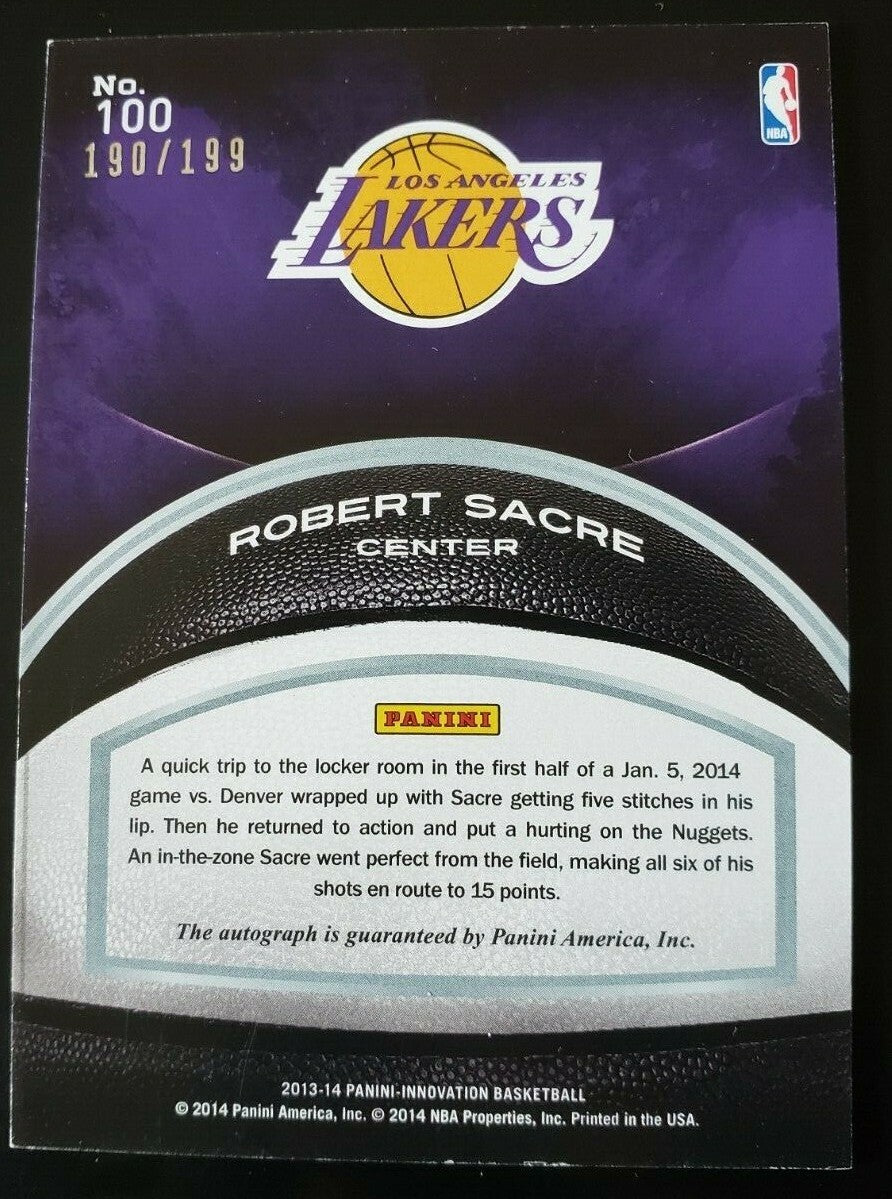 ROBERT SACRE 2013-14 Panini Innovation Foundations Ink AUTO SP #/199 LA Lakers