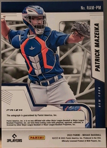PATRICK MAZEIKA 2022 Panini Mosaic Choice Red Holo Prizm RC AUTO SP Mets Dodgers