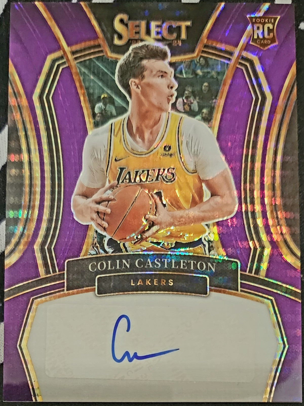 COLIN CASTLETON 2023-24 Panini Select AUTO Purple Prizm #/15 Lakers Magic 76ers