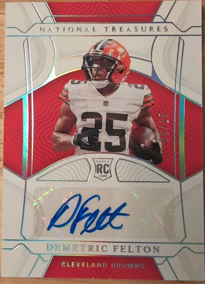 DEMETRIC FELTON 2021 Panini National Treasures RC AUTO Holo Silver SP /15 Browns