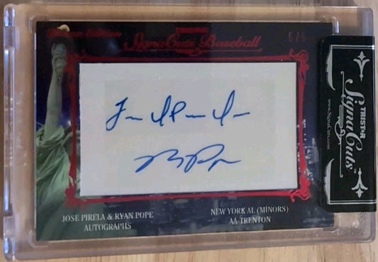 Jose PIRELA Ryan POPE 2012 TriStar SignaCuts Bronx DUAL RC AUTO Red #5/5 Yankees