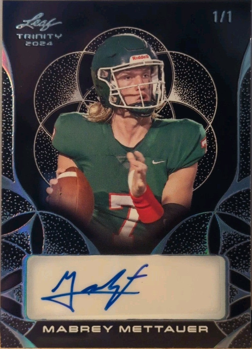 MABREY METTAUER  2024 Leaf Trinity Clear AUTO Black Platinum SP #1/1 Sam Houston