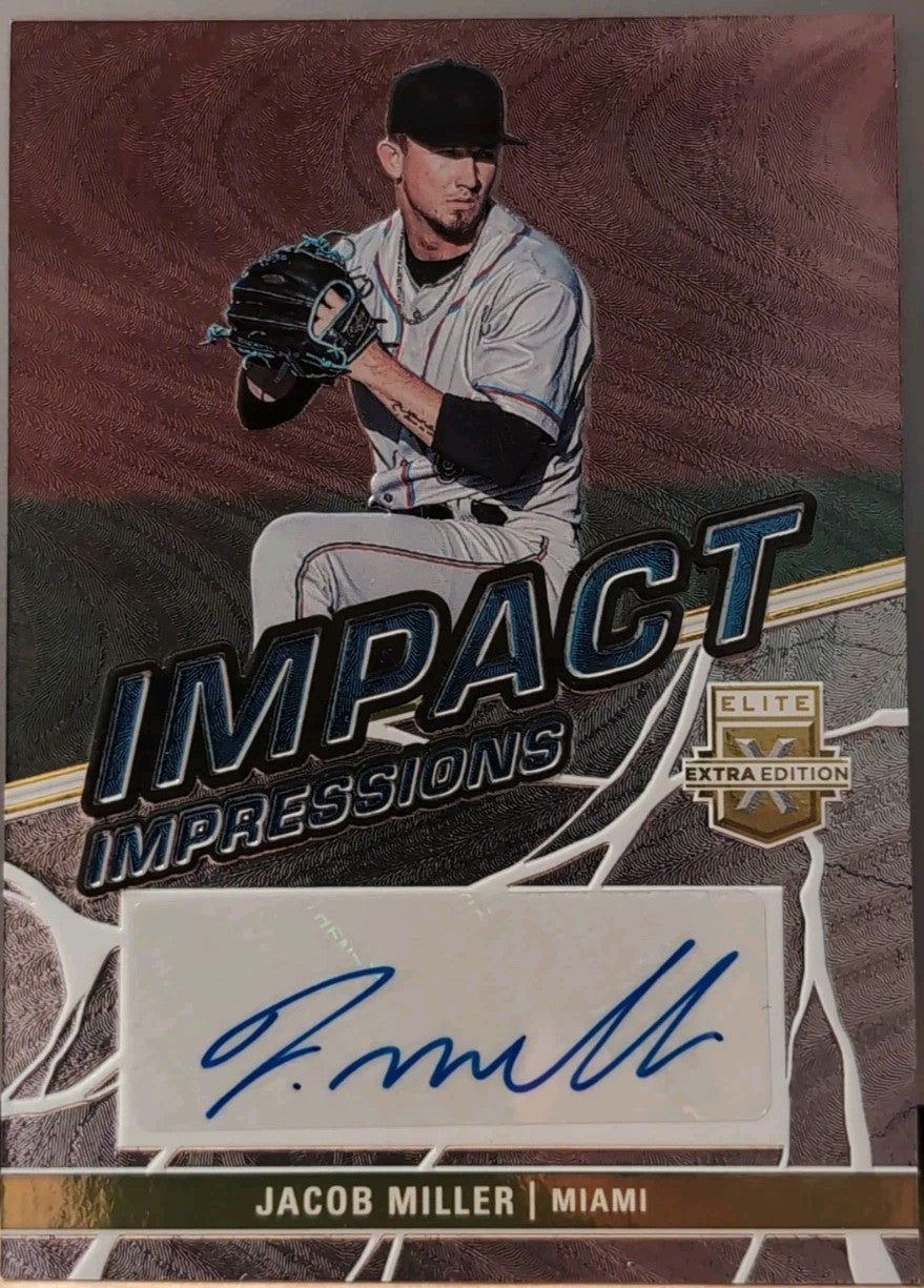 JACOB MILLER 2023 Panini Elite Extra Edition Impact RC AUTO GOLD SP #/10 Marlins