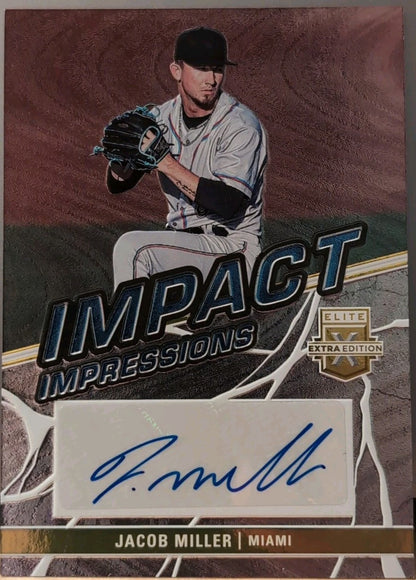JACOB MILLER 2023 Panini Elite Extra Edition Impact RC AUTO GOLD SP #/10 Marlins