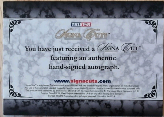 BILL ROBINSON 2008 TriStar SignaCuts 1983 Topps Signa CUT AUTO SP #4/5 Phillies
