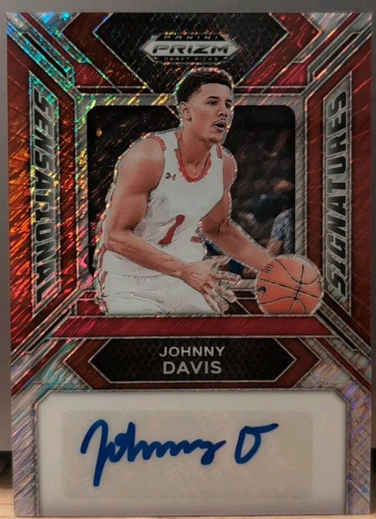 JOHNNY DAVIS 2024-25 Panini Prizm Draft Picks AUTO Red Shimmer FOTL #/11 Wizards