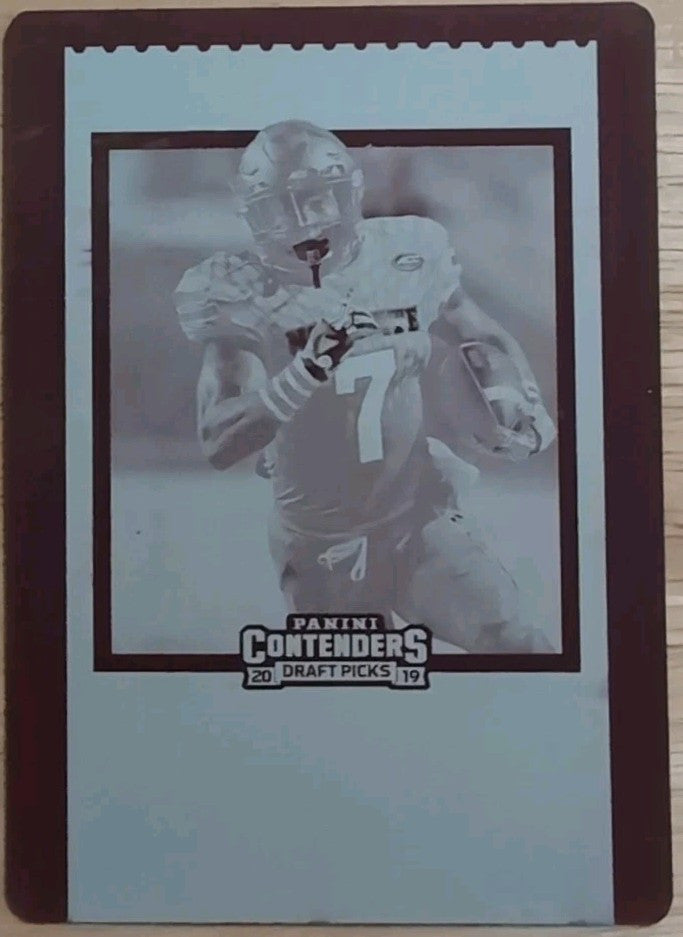 NYHEIM HINES 2019 Panini Contenders Draft Picks PRINTING PLATE #1/1 Colts Bills