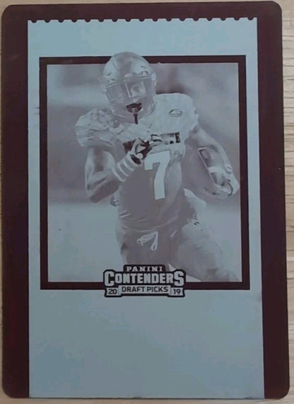 NYHEIM HINES 2019 Panini Contenders Draft Picks PRINTING PLATE #1/1 Colts Bills