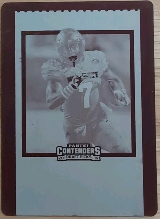 NYHEIM HINES 2019 Panini Contenders Draft Picks PRINTING PLATE #1/1 Colts Bills