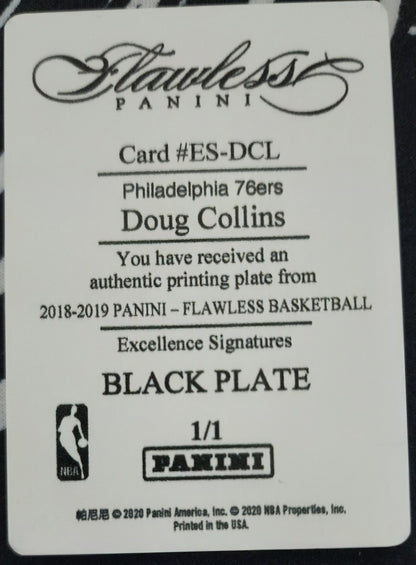 DOUG COLLINS 2018-19 Panini Flawless Excellence PRINTING PLATE #1/1 76ers Bulls