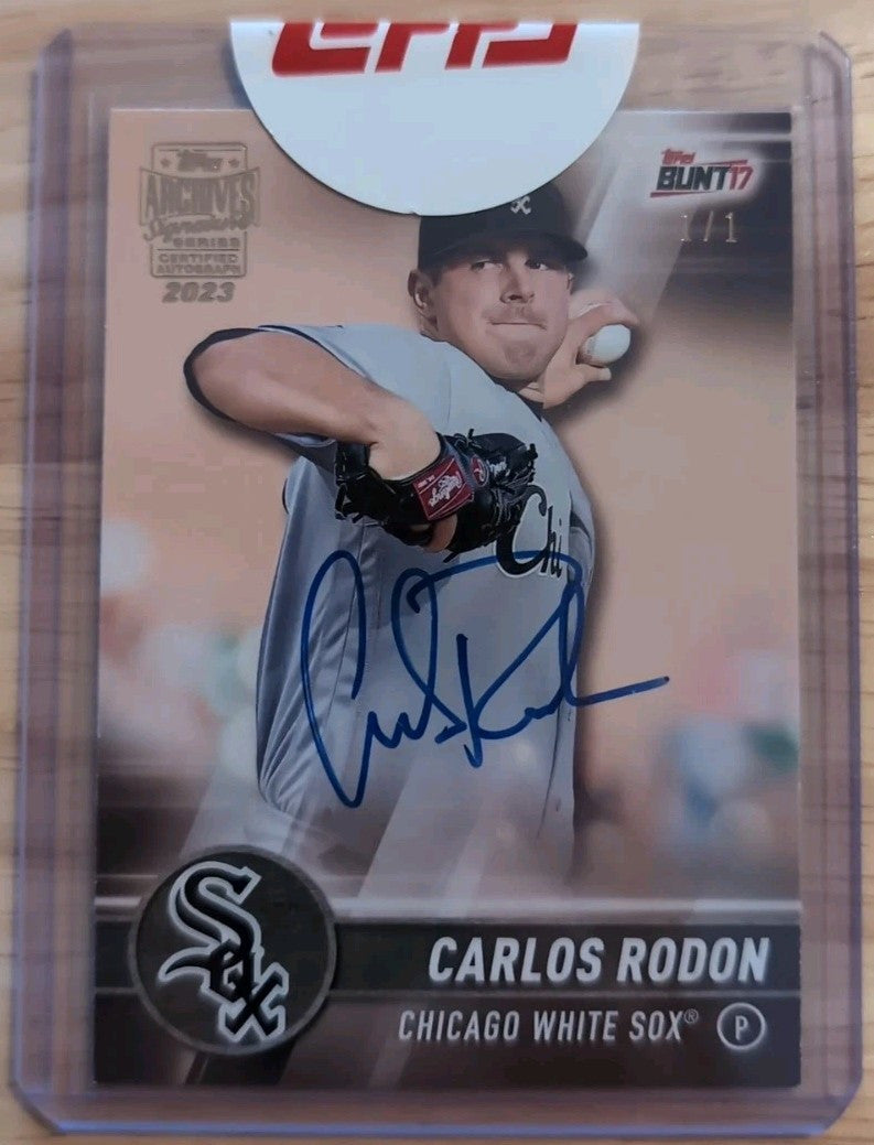 CARLOS RODON 2023 Topps Archives 2017 Bunt AUTO SP #1/1 White Sox Giants Yankees
