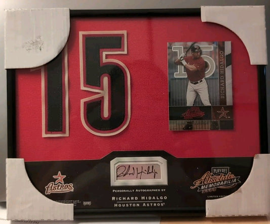 RICHARD HIDALGO 2002 Absolute Signing Bonus AUTO JERSEY NUMBER PATCH /135 Astros